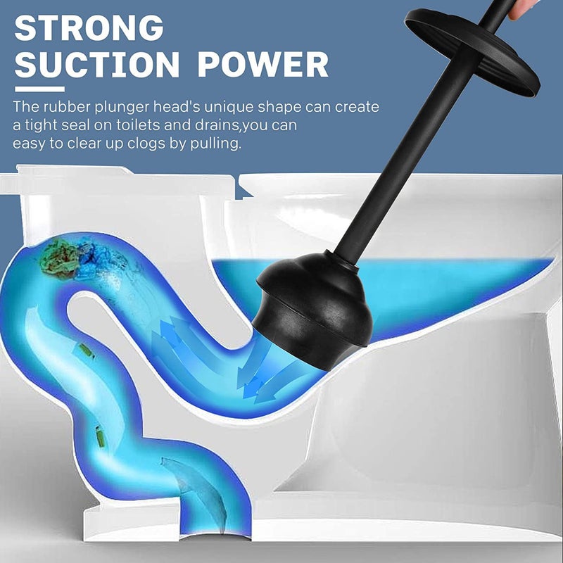 DOWRY Toilet Plunger with Holder for Bathroom Powerful Efficient Force Suction Cup Heavy Duty  Deep Cleaning - Image 3